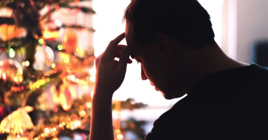sad man at Christmas